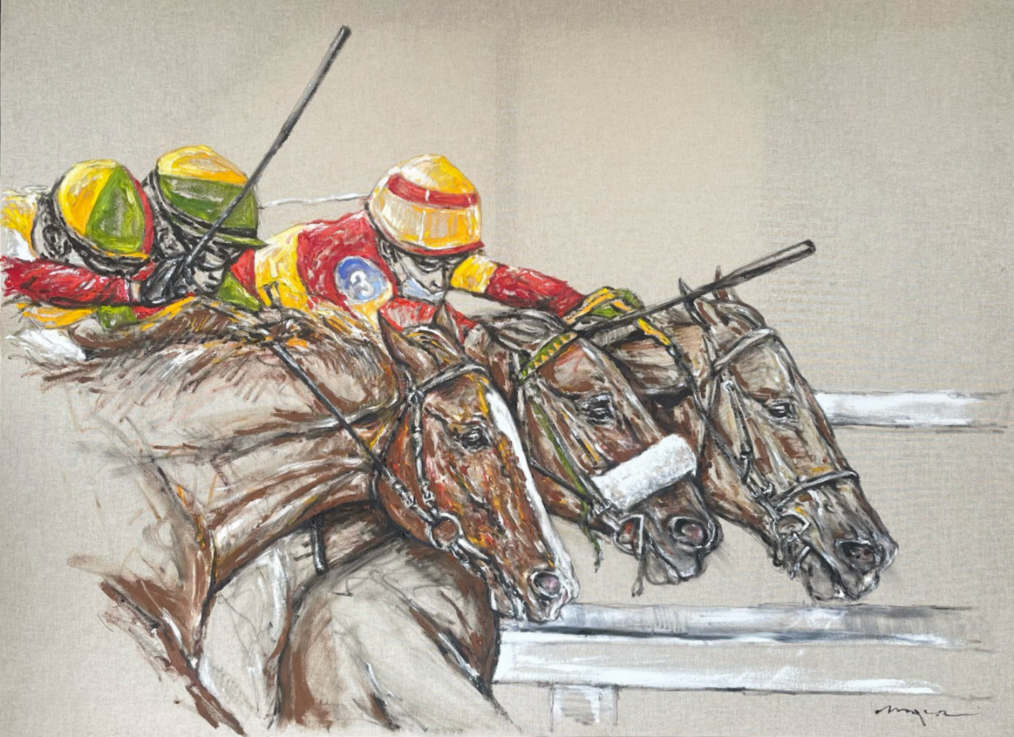 A HORSE GALLOPS WITH LUNGS, PERSEVERES WITH HIS HEART AND WINS WITH HIS CHARACTER